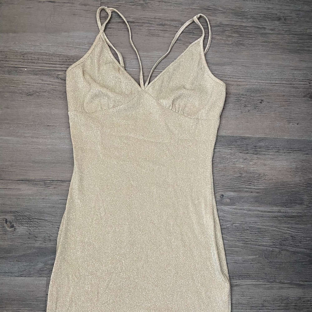 Nude Sparkle Midi Dress